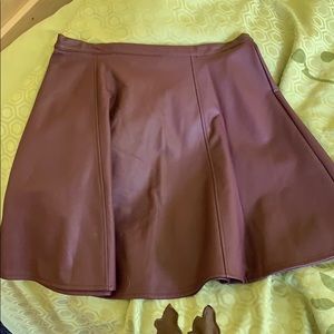 Maroon pleather skirt